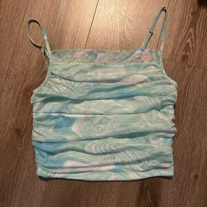 Cotton Candy LA Pastel Tie Dye Mesh Crop Top